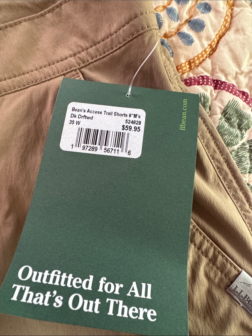 L.L. Bean Men's Tan Access Trail Shorts - Picture 6 of 10